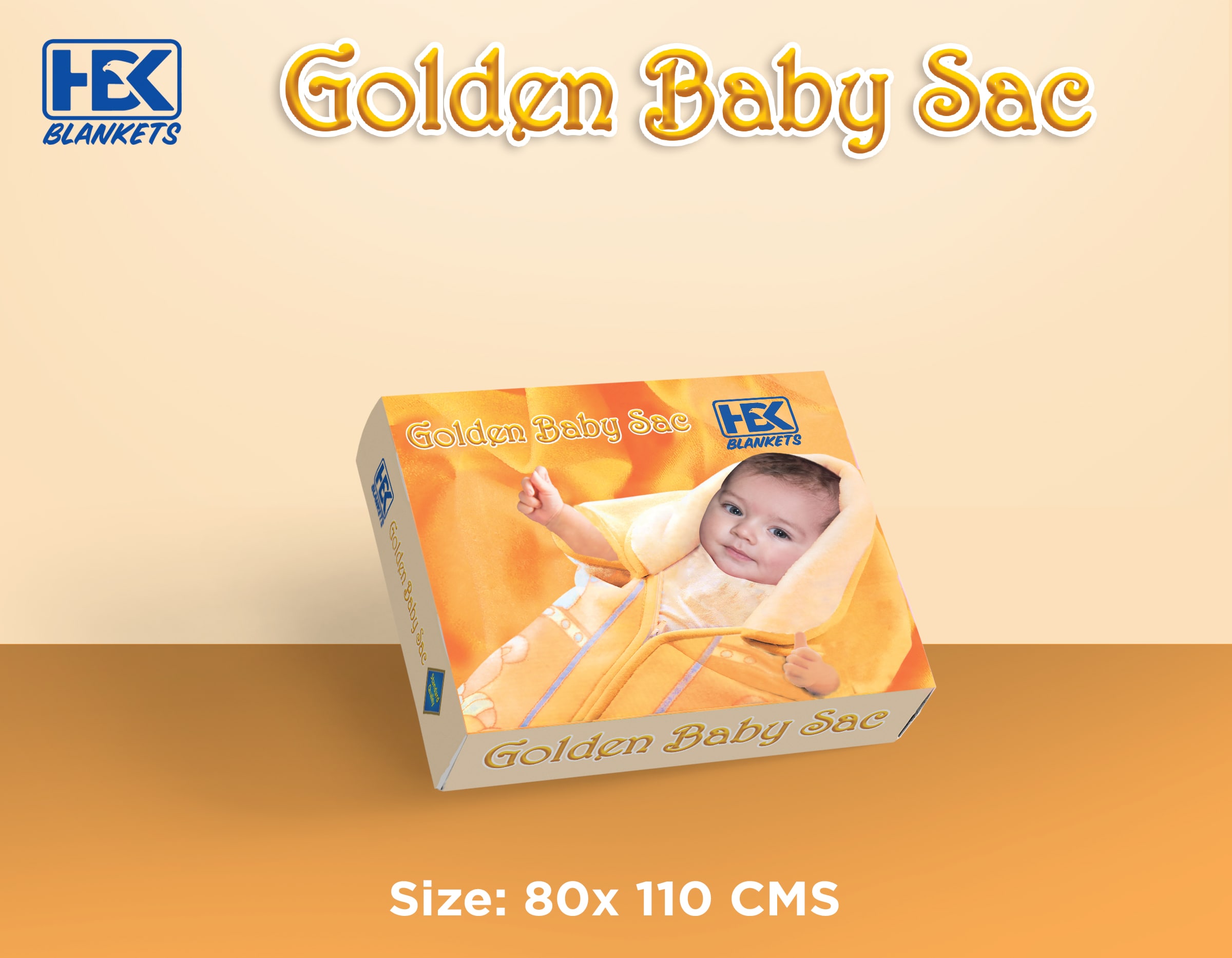 Golden Baby Sac 1 Ply Blanket  80 x 110 CMS Gift Box