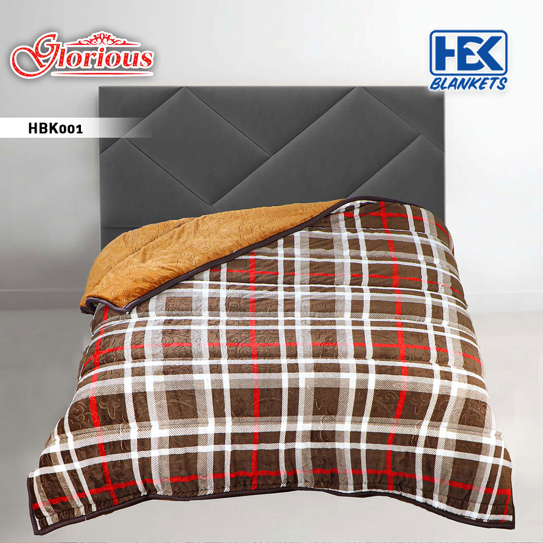 Glorious Quilted 2 Ply Double Bed  Blanket HBK Weight 5.2Kg Flannel