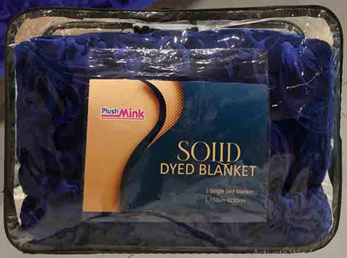 DELUXE SOLID DYED SINGLE BED BLANKET