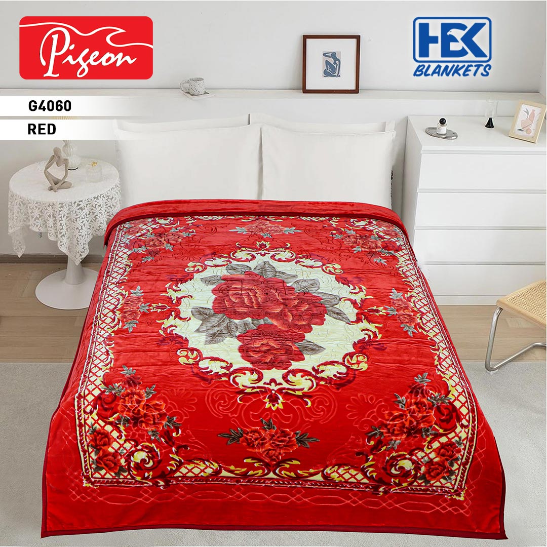 Pigeon 2 Ply Double Bed Embossed Blanket HBK