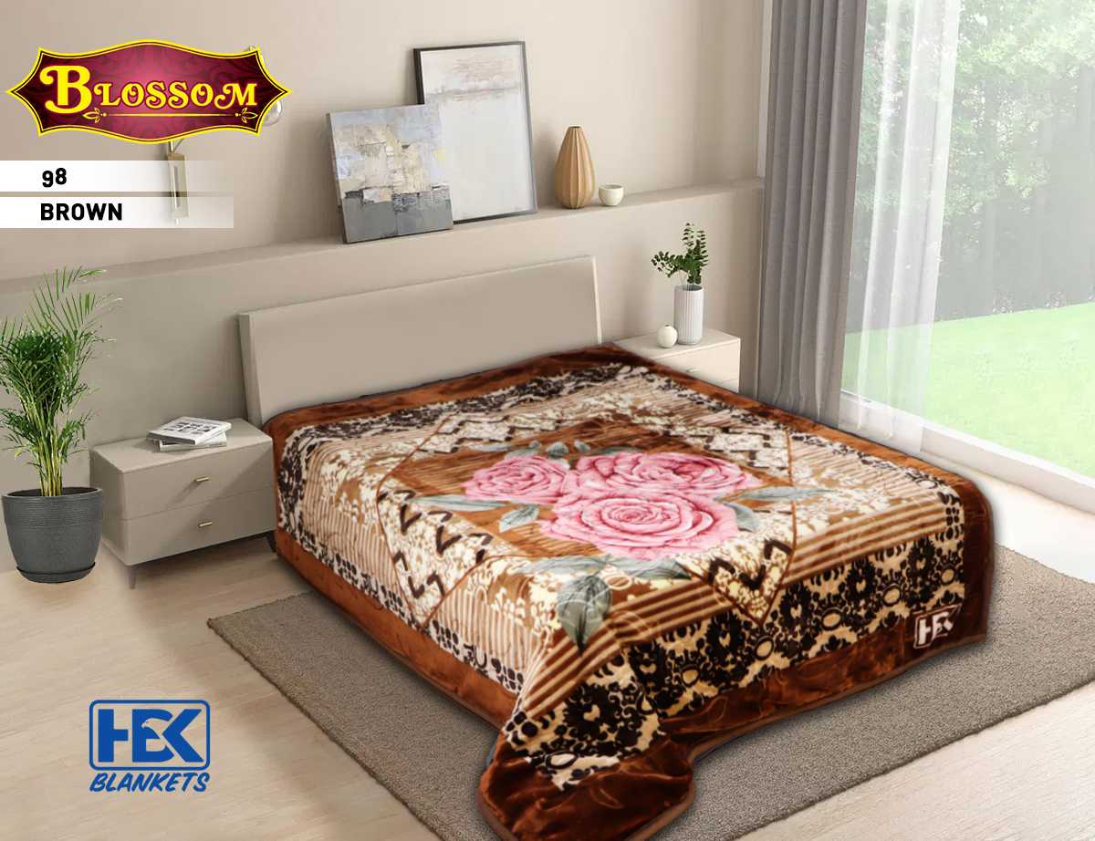 Blossom 2 Ply Double Bed Embossed Blanket HBK
