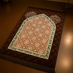 AL JANNAT With  Square Bag (RBP) Heavy Quilted Emb Prayer Mat (1.3 Kg) ( 80*120 ) Bail Pack 30 pcs