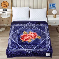 Silky Thread 2 Ply Double Bed Embossed Blanket HBK BLANKETS  195*235 CMs