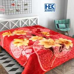 Victory 2 ply double bed embossed blanket HBK, 2.20kg, 195 X 235 CMS