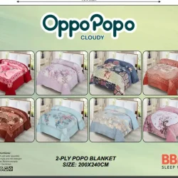 Oppo Popo Cloudy 2 Ply Double Bed Popo BBL Blanket