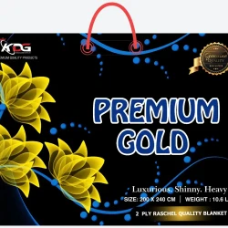 Premium Gold  (RBP) 2Ply Double Bed Embossed Blanket 4.5 Kg, 200 x240