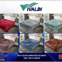 VIVALDI COLOR EMBOSSED 2 PLY 220X240 CM 6 P.B BBL Blanket